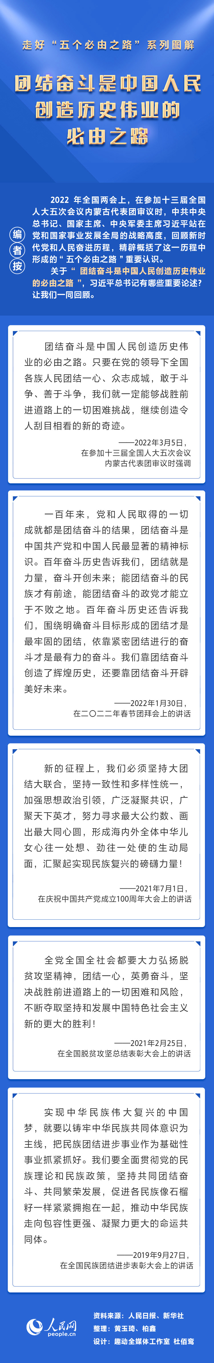 “團(tuán)結(jié)奮斗是中國人民創(chuàng)造歷史偉業(yè)的必由之路”