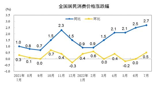 CPI漲跌幅走勢圖。來自國家統(tǒng)計(jì)局。