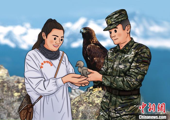 青海武警手繪“環(huán)?！焙?bào)呼吁保護(hù)高原生態(tài)